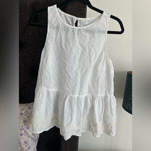 Old Navy White Peplum Tank Top